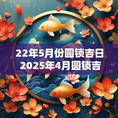 22年5月份圆锁吉日 2025年4月圆锁吉日选择