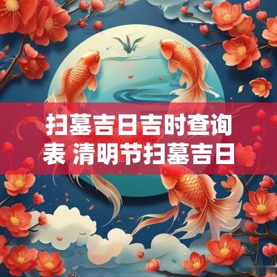 扫墓吉日吉时查询表 清明节扫墓吉日吉时