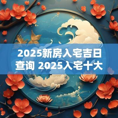 2025新房入宅吉日查询 2025入宅十大吉日
