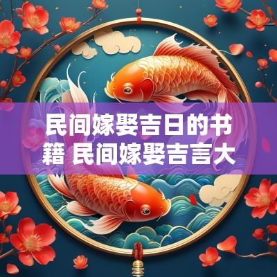 民间嫁娶吉日的书籍 民间嫁娶吉言大全