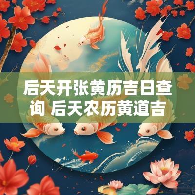后天开张黄历吉日查询 后天农历黄道吉日查看