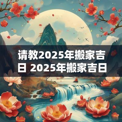 请教2025年搬家吉日 2025年搬家吉日吉时对照表