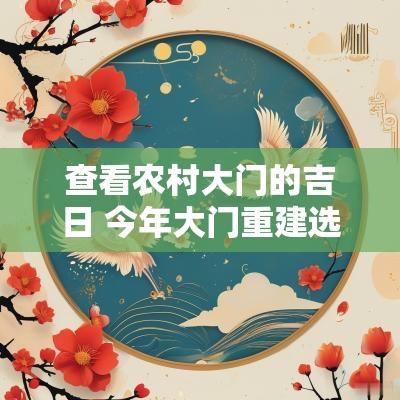 查看农村大门的吉日 今年大门重建选吉日