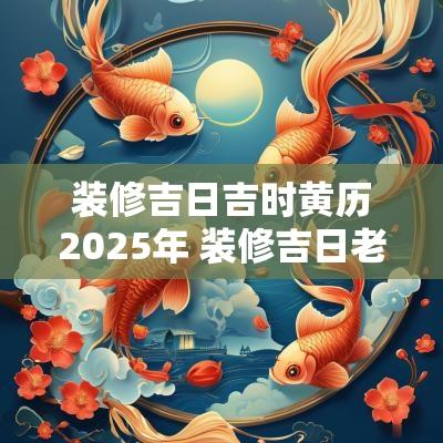 装修吉日吉时黄历2025年 装修吉日老黄历大全