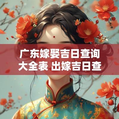 广东嫁娶吉日查询大全表 出嫁吉日查询表大全
