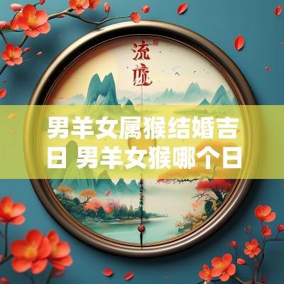 男羊女属猴结婚吉日 男羊女猴哪个日子结婚最好