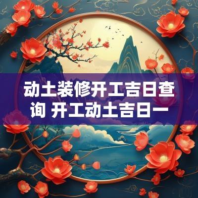 动土装修开工吉日查询 开工动土吉日一览表
