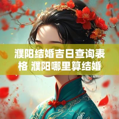 濮阳结婚吉日查询表格 濮阳哪里算结婚日子准