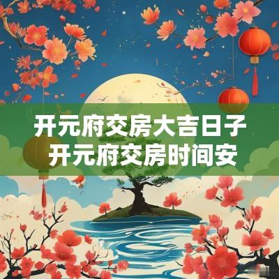 开元府交房大吉日子 开元府交房时间安排