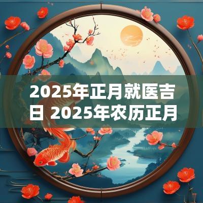 2025年正月就医吉日 2025年农历正月就医吉日