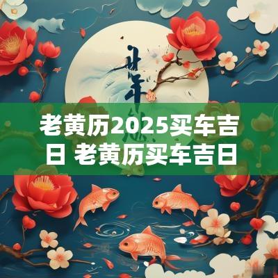 老黄历2025买车吉日 老黄历买车吉日