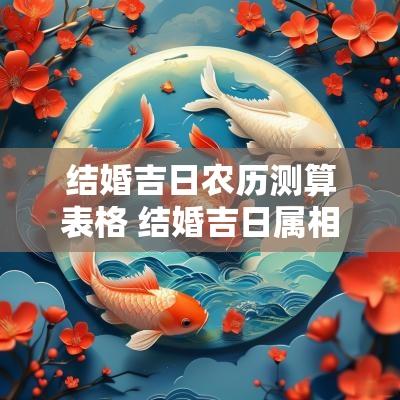 结婚吉日农历测算表格 结婚吉日属相查询表