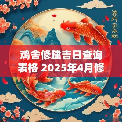 鸡舍修建吉日查询表格 2025年4月修鸡舍吉日