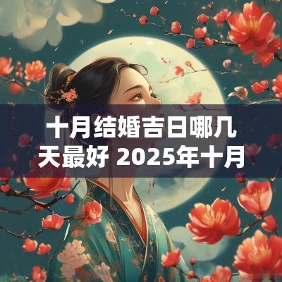 十月结婚吉日哪几天最好 2025年十月结婚吉日