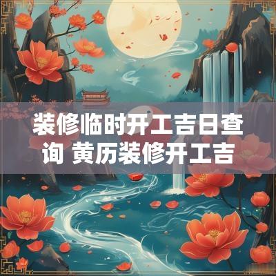 装修临时开工吉日查询 黄历装修开工吉日吉时