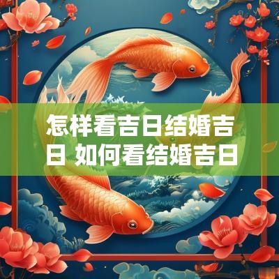怎样看吉日结婚吉日 如何看结婚吉日风水