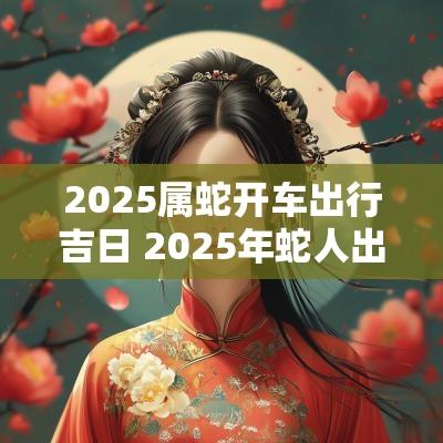 2025属蛇开车出行吉日 2025年蛇人出行吉日