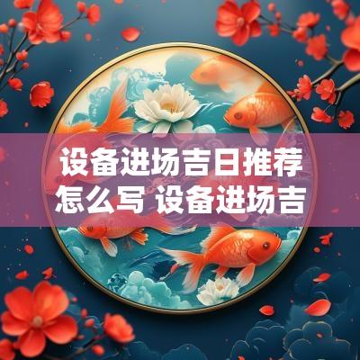 设备进场吉日推荐怎么写 设备进场吉日查询方法