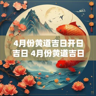 4月份黄道吉日开日吉日 4月份黄道吉日开业