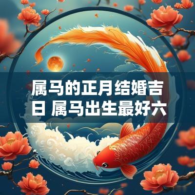 属马的正月结婚吉日 属马出生最好六个吉日