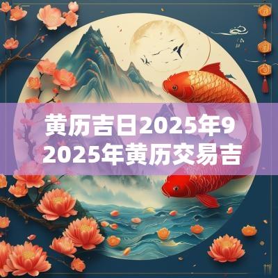 黄历吉日2025年9 2025年黄历交易吉日