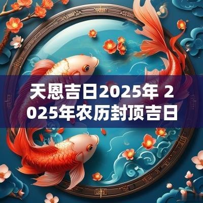 天恩吉日2025年 2025年农历封顶吉日