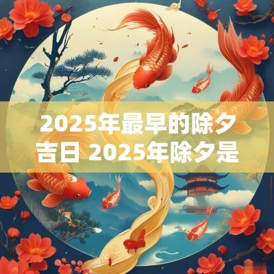 2025年最早的除夕吉日 2025年除夕是几月几日