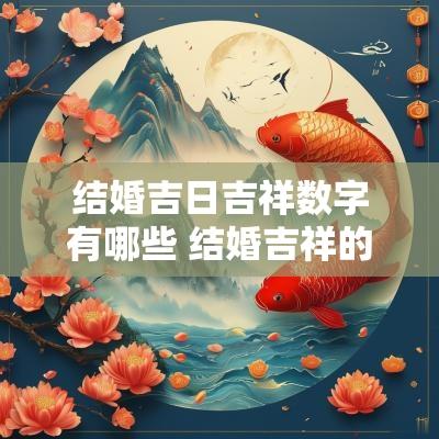 结婚吉日吉祥数字有哪些 结婚吉祥的数字