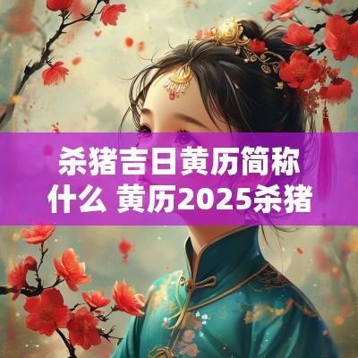 杀猪吉日黄历简称什么 黄历2025杀猪吉日查询