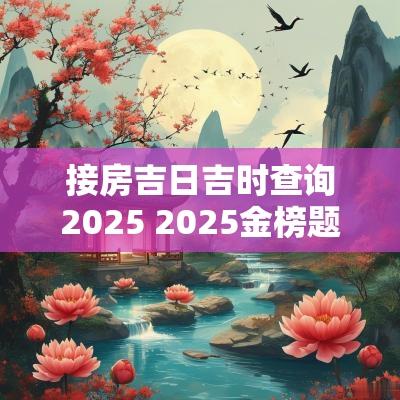 接房吉日吉时查询2025 2025金榜题名吉日吉时