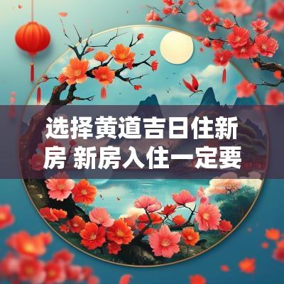 选择黄道吉日住新房 新房入住一定要选黄道吉日