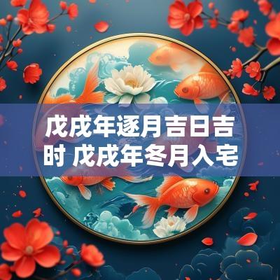 戊戌年逐月吉日吉时 戊戌年冬月入宅吉日