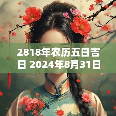 2818年农历五日吉日 2025年8月31日黄道吉日一览表