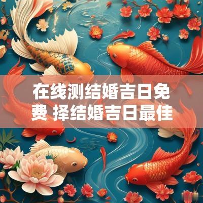在线测结婚吉日免费 择结婚吉日最佳方法