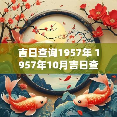 吉日查询1957年 1957年10月吉日查询