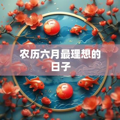 农历六月最理想的日子