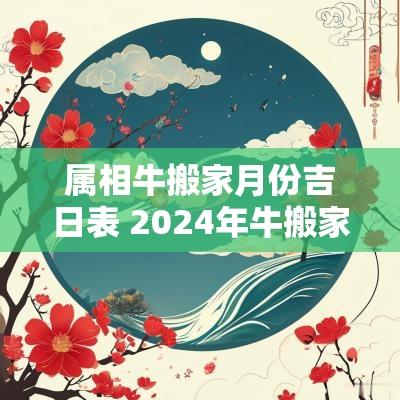 属相牛搬家月份吉日表 2025年牛搬家吉日表
