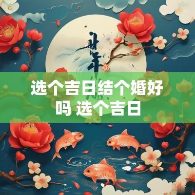 选个吉日结个婚好吗 选个吉日