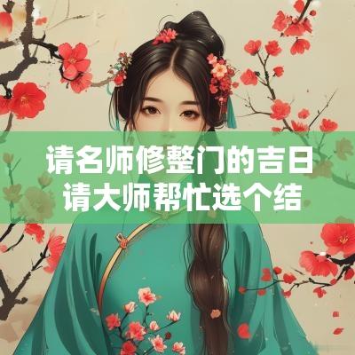 请名师修整门的吉日 请大师帮忙选个结婚吉日