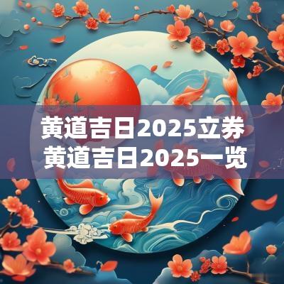 黄道吉日2025立券 黄道吉日2025一览表领证