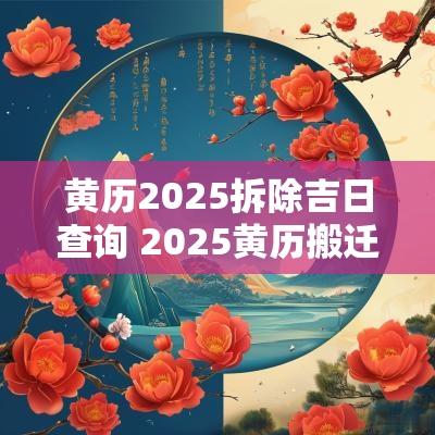 黄历2025拆除吉日查询 2025黄历搬迁吉日查询