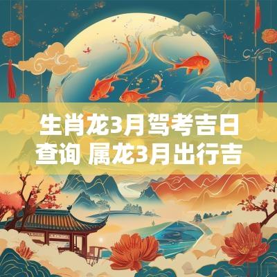 生肖龙3月驾考吉日查询 属龙3月出行吉日