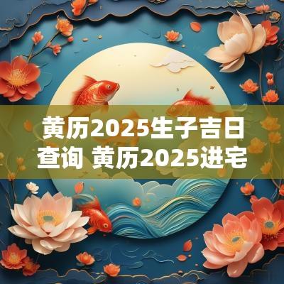黄历2025生子吉日查询 黄历2025进宅吉日查询