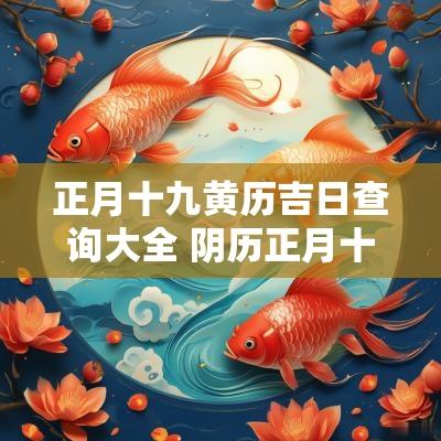 正月十九黄历吉日查询大全 阴历正月十九黄历吉日查询