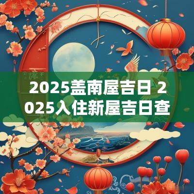 2025盖南屋吉日 2025入住新屋吉日查询