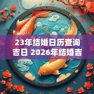 23年结婚日历查询吉日 2026年结婚吉日查询表