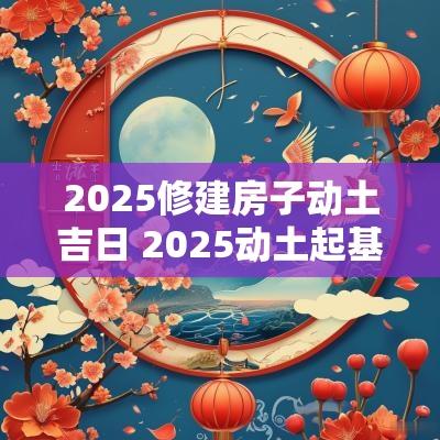 2025修建房子动土吉日 2025动土起基吉日