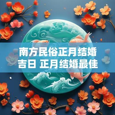 南方民俗正月结婚吉日 正月结婚最佳日子