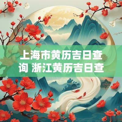 上海市黄历吉日查询 浙江黄历吉日查询大全