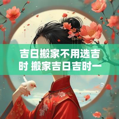 吉日搬家不用选吉时 搬家吉日吉时一览表